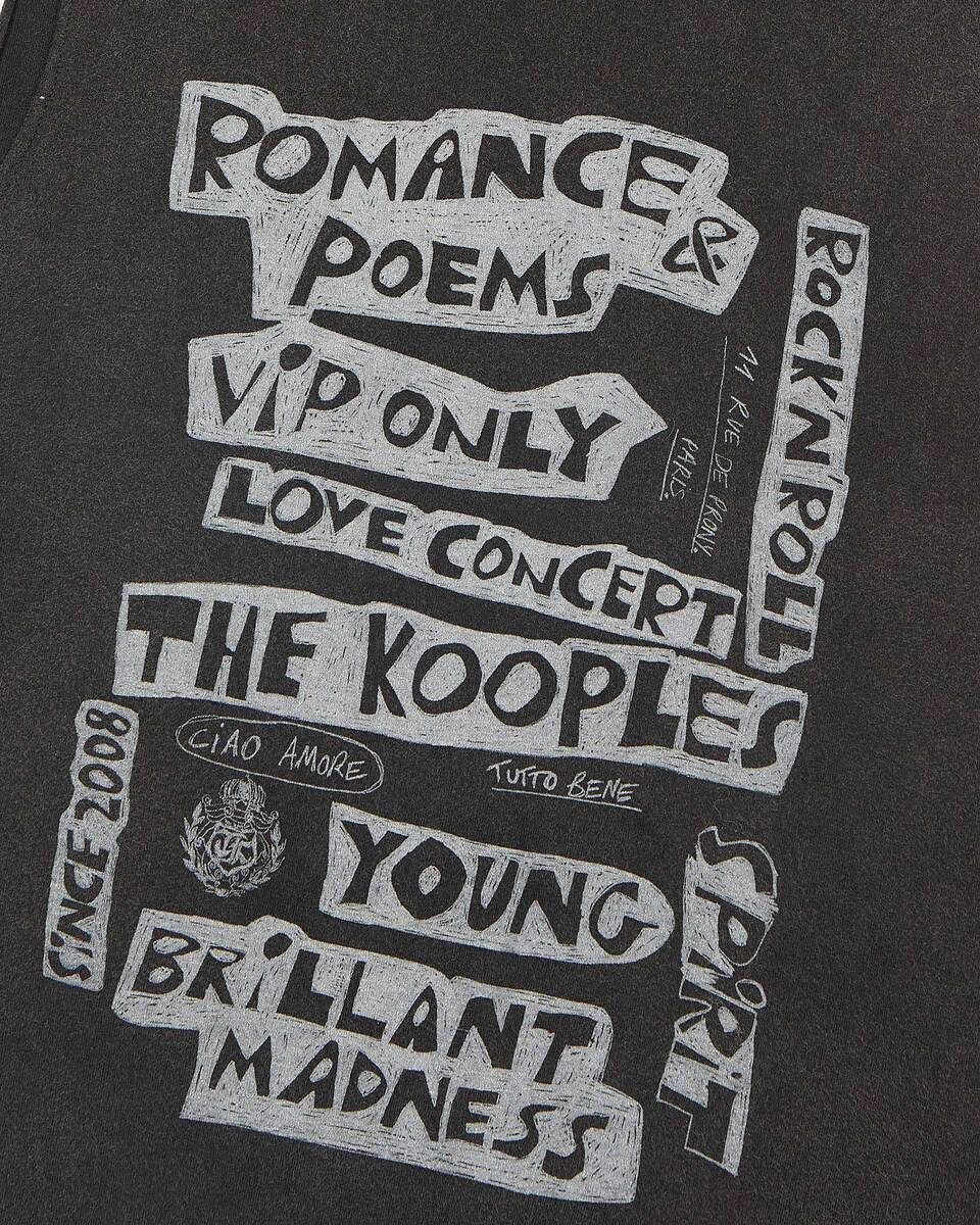 Tank top with faded black screen print