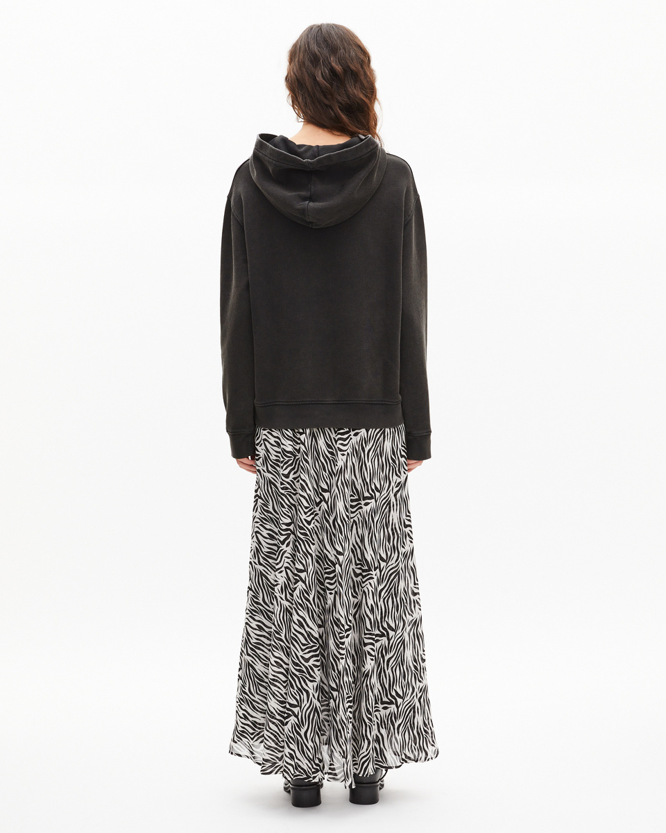 Hooded sweatshirt with black screen print