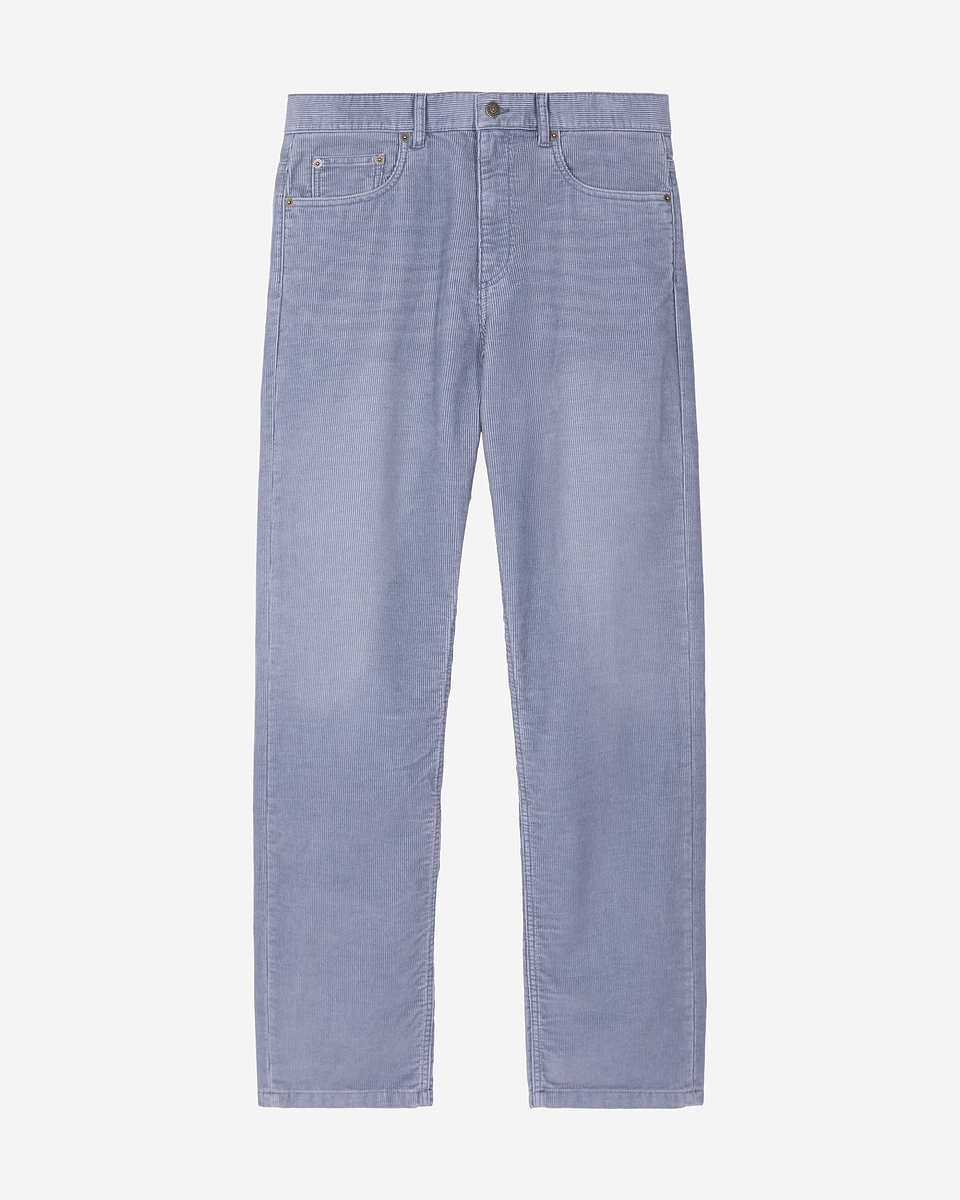 Blue corduroy straight-leg jeans