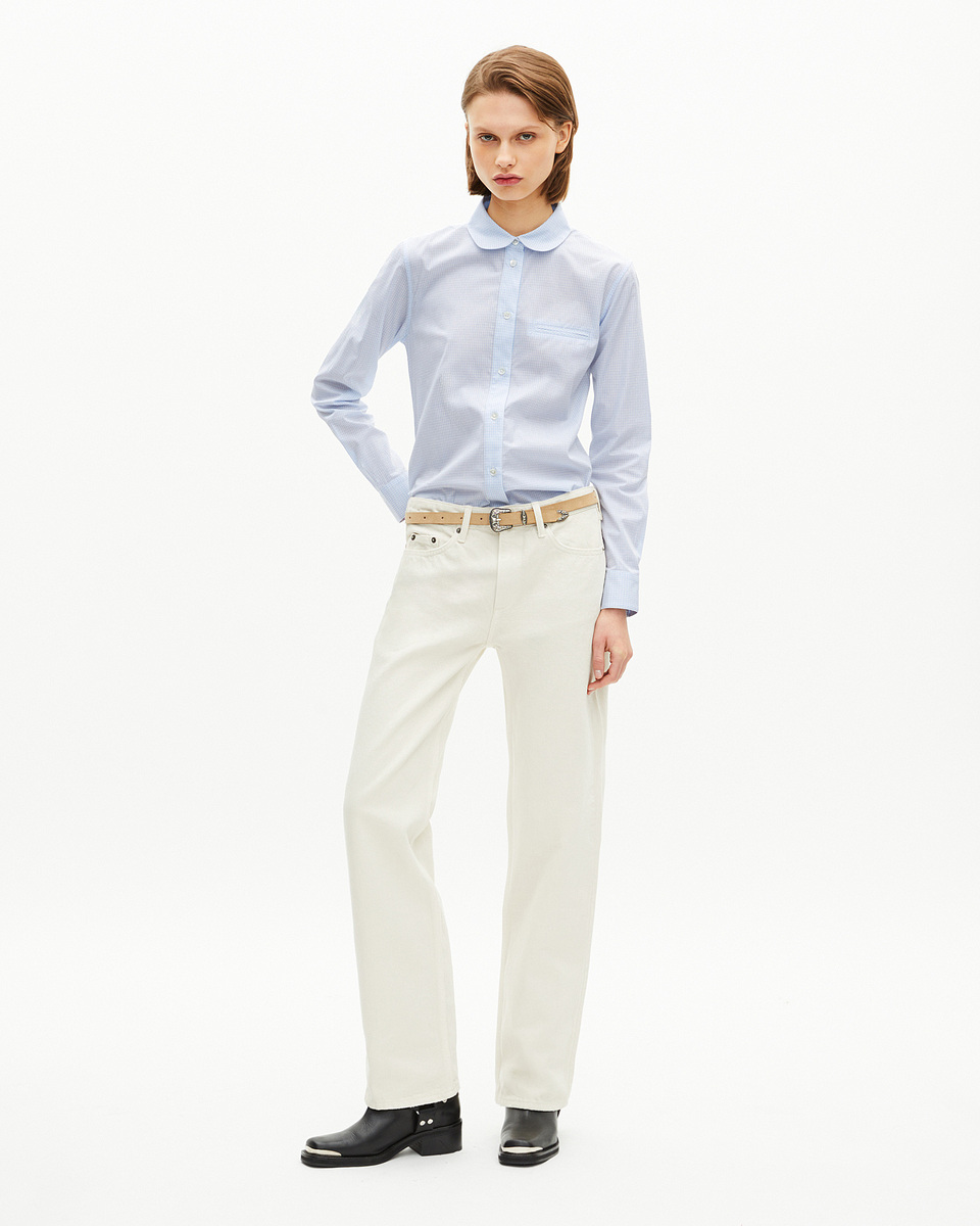 Light blue micro check shirt