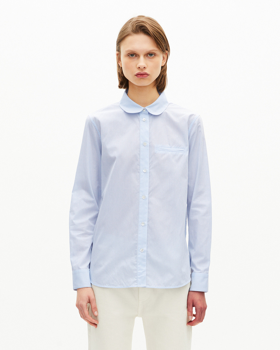 Light blue micro check shirt
