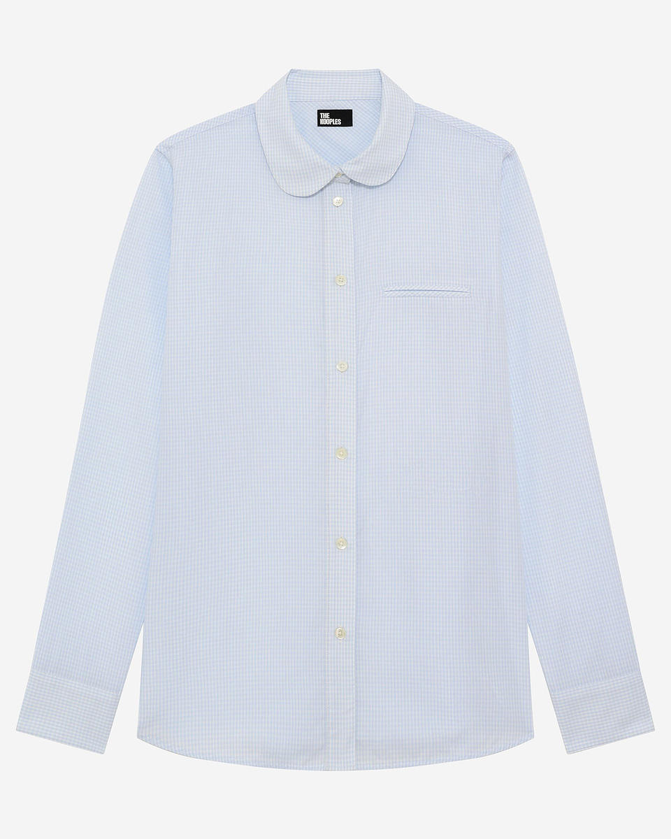 Light blue micro check shirt