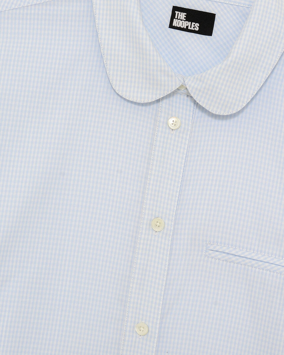 Light blue micro check shirt
