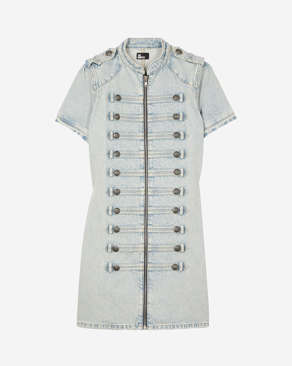 Blue denim short dress
