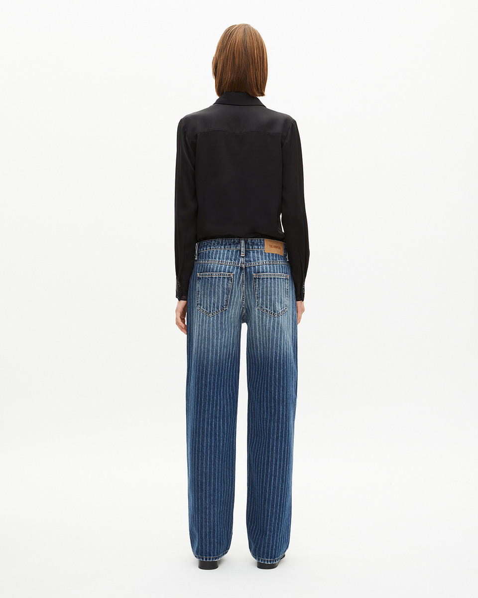 Blue pinstripe jeans