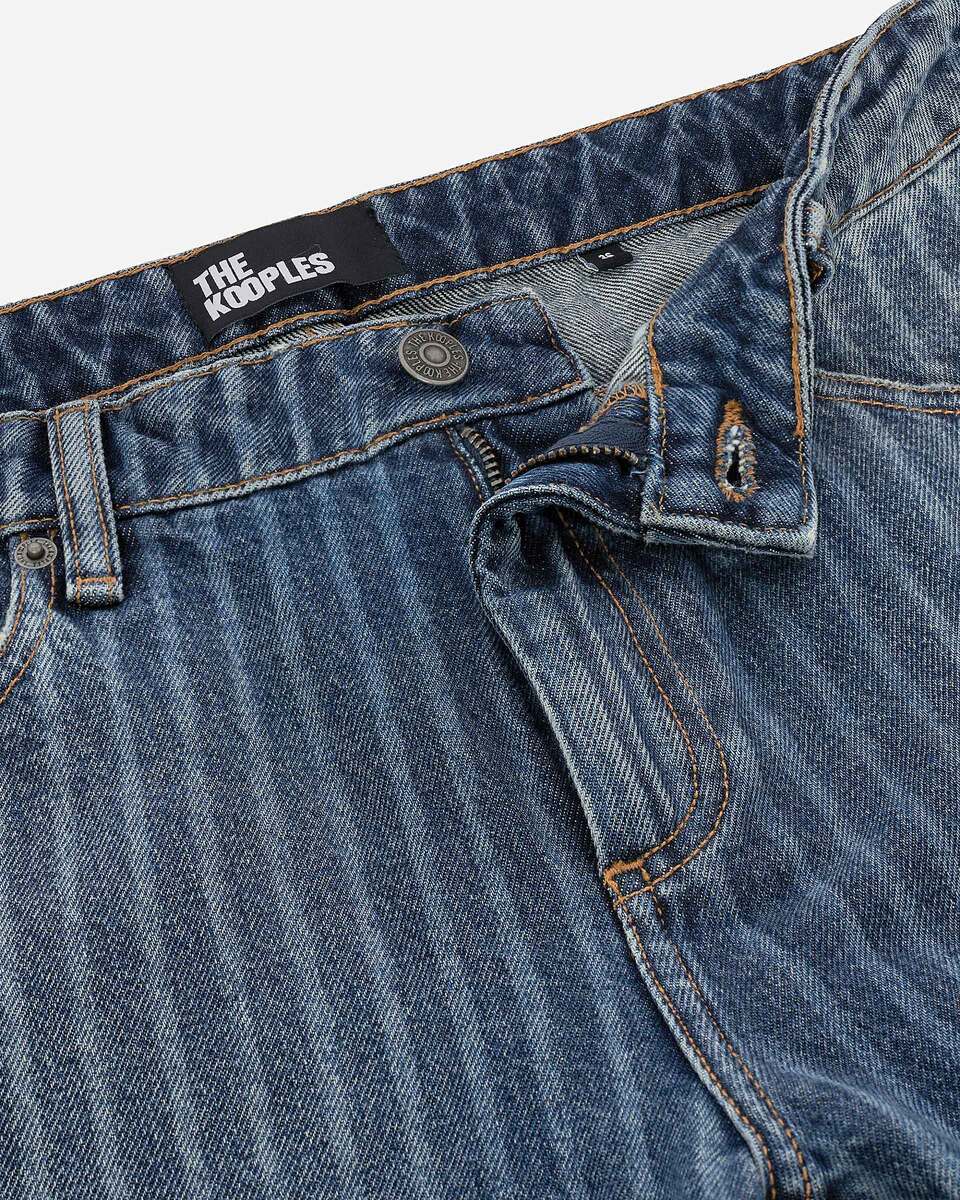 Blue pinstripe jeans