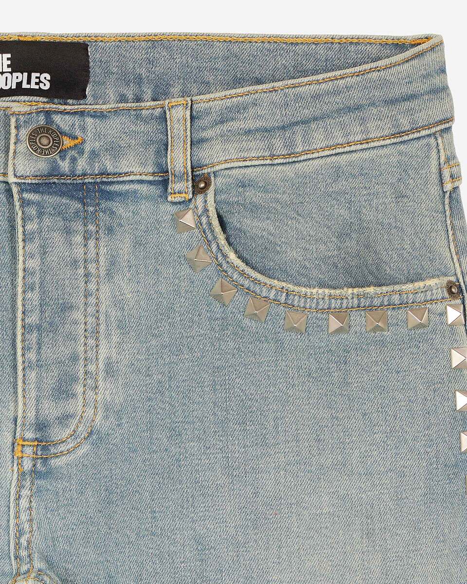 Long slim jeans with blue studs