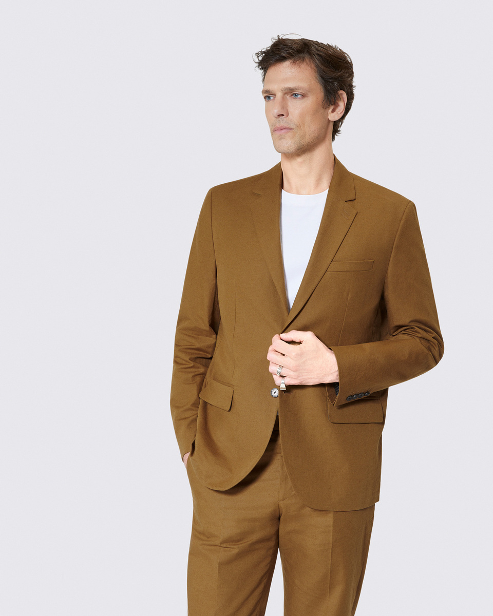 Cotton linen bronze suit jacket