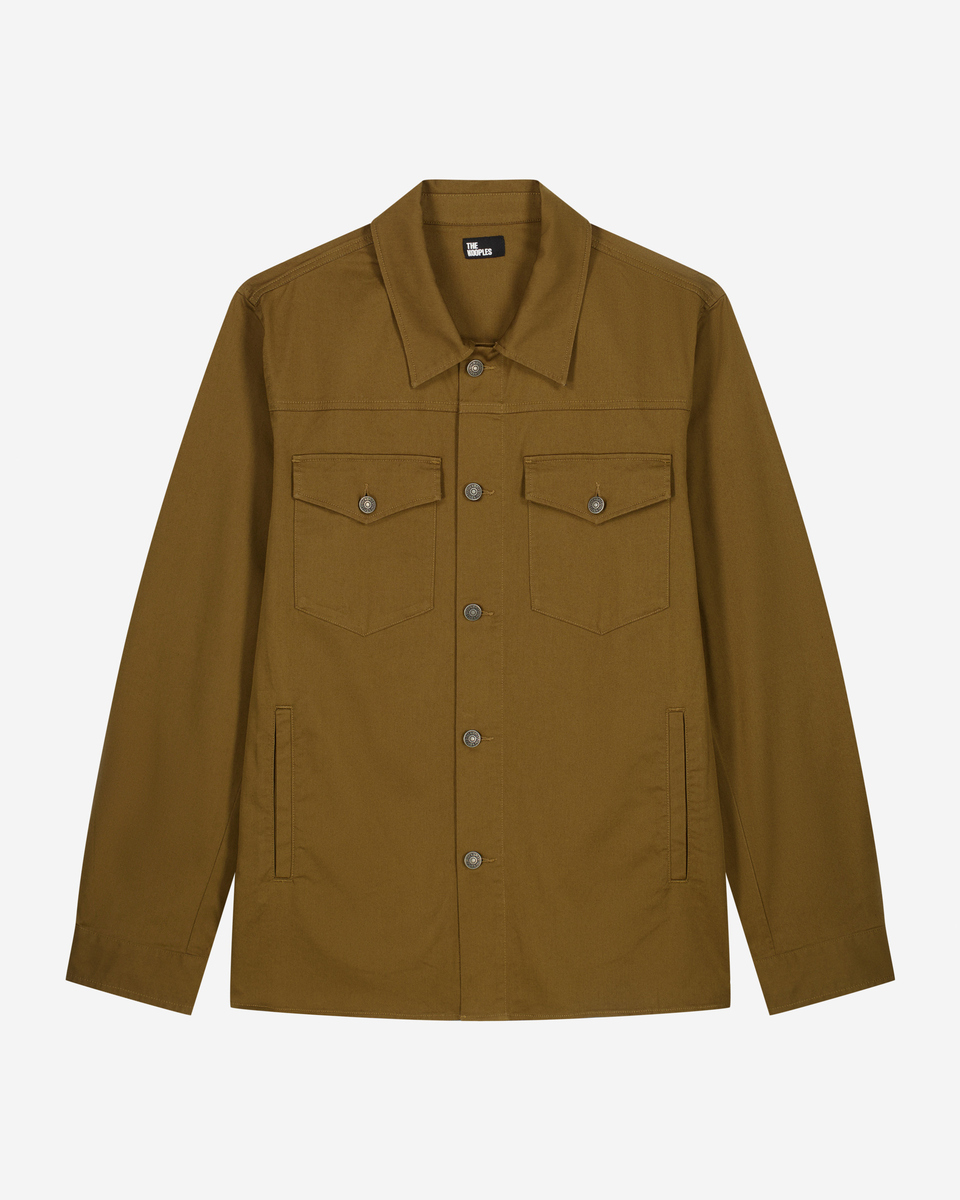 Overshirt with bronze patch pockets