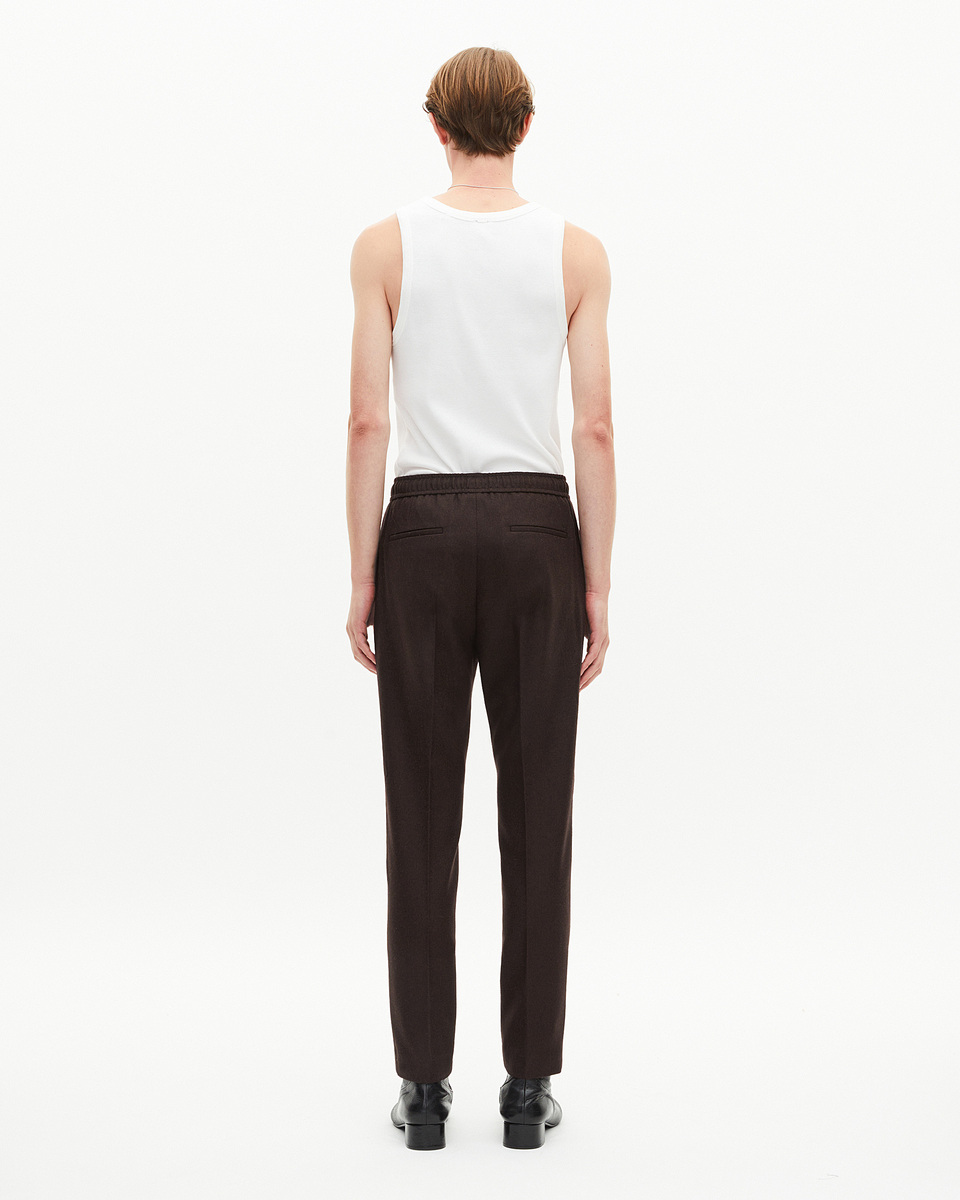 Brown wool straight pants