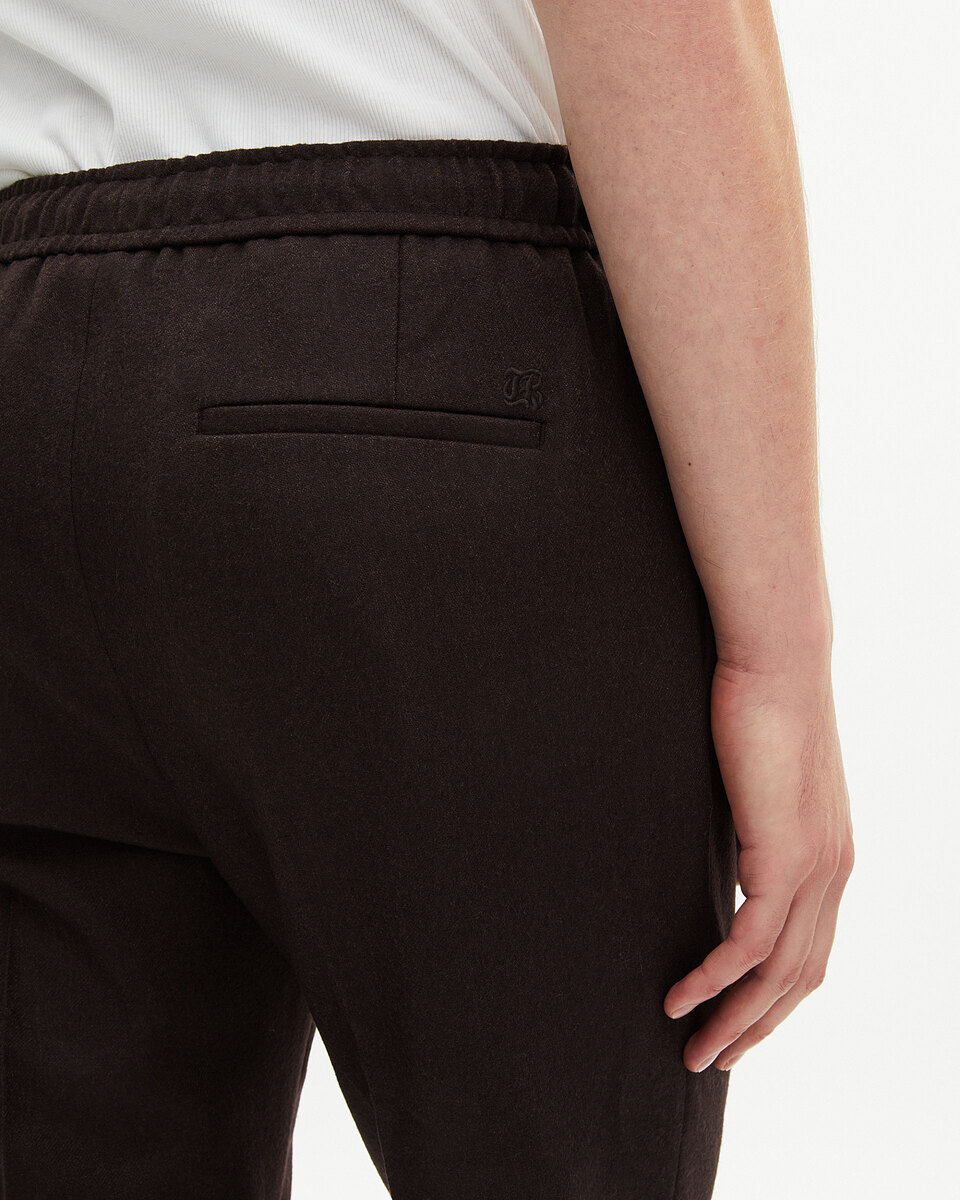 Brown wool straight pants