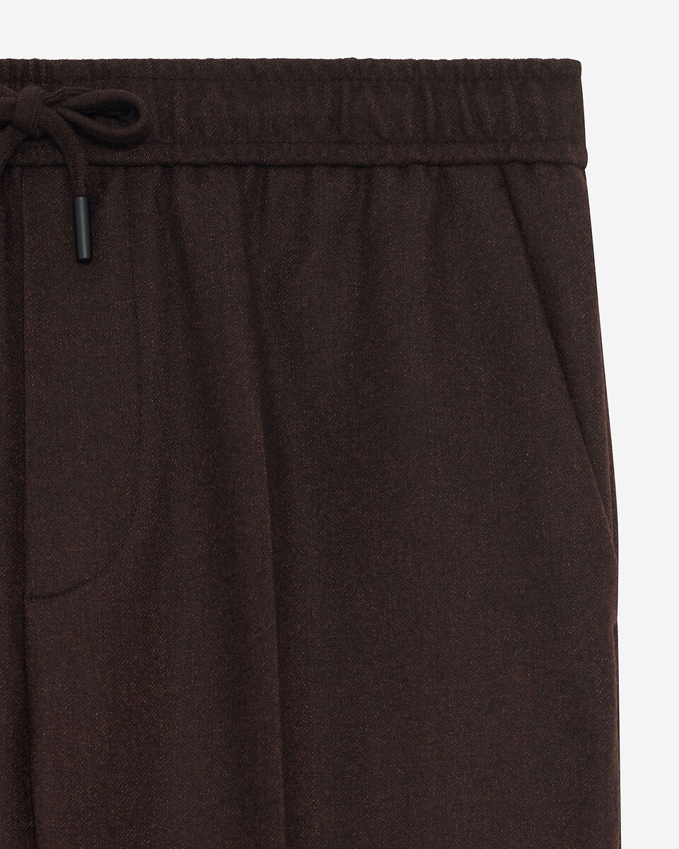 Brown wool straight pants