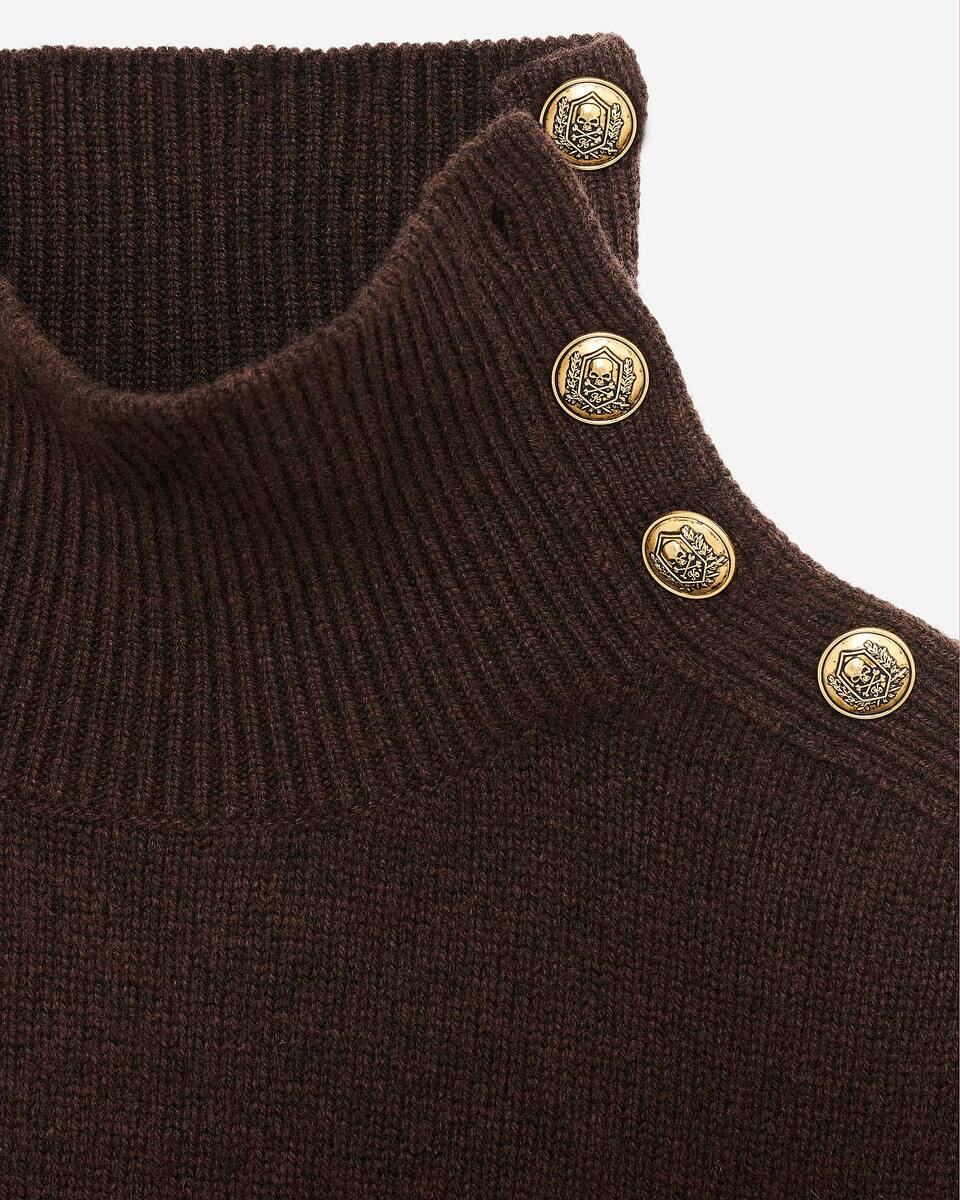 Short dress in brown wool