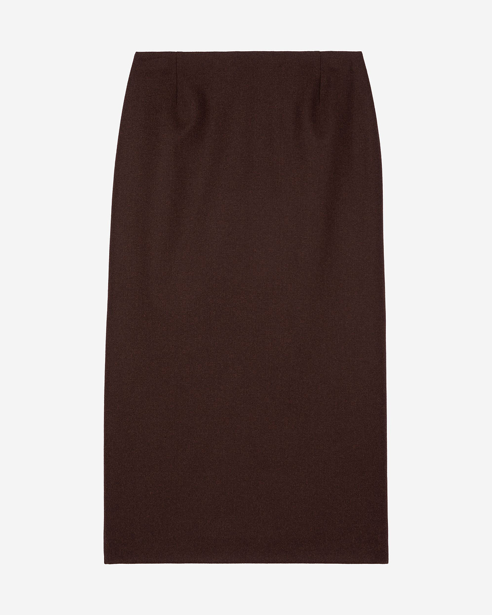 Long brown pencil skirt