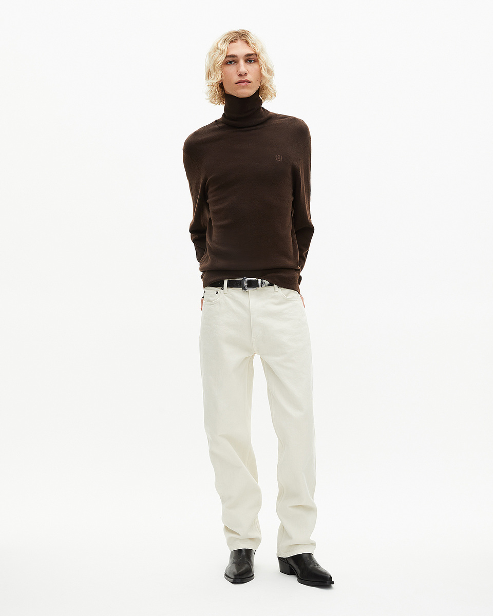 Brown merino wool turtleneck sweater