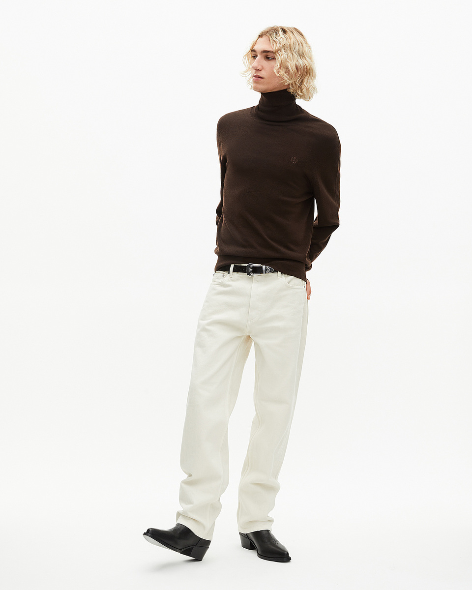 Brown merino wool turtleneck sweater