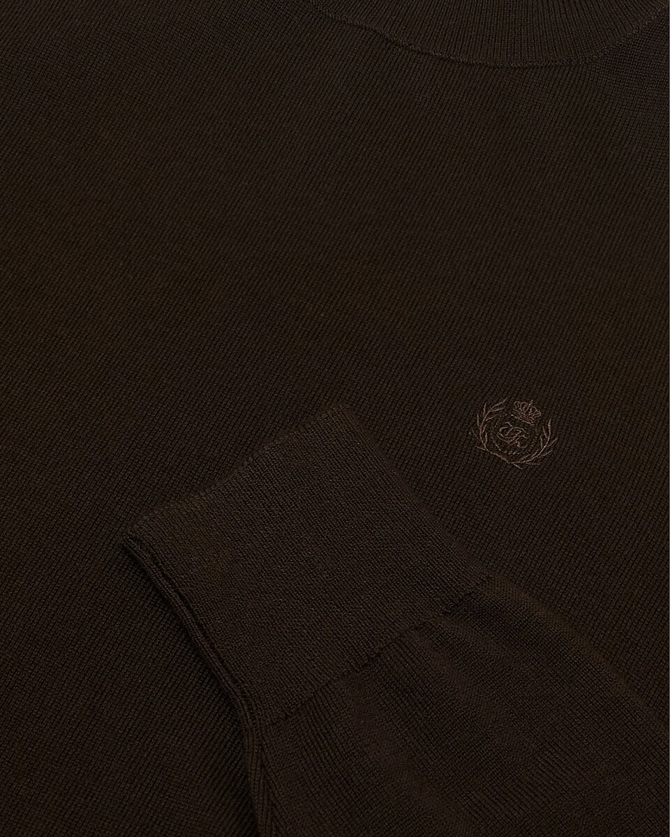 Brown merino wool turtleneck sweater