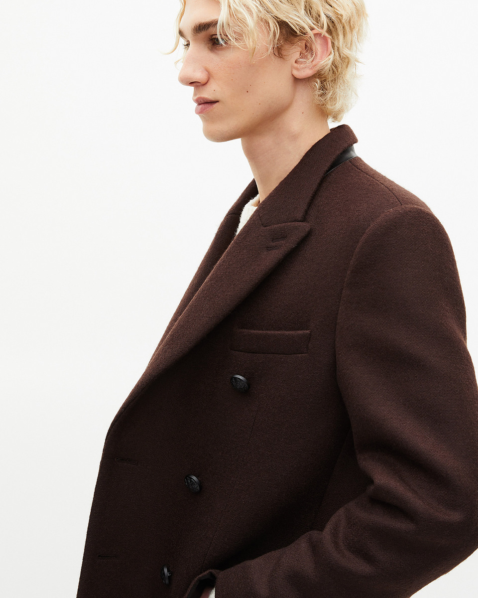 Long brown wool coat