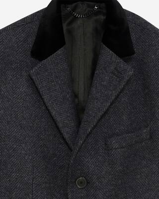 Long coat in anthracite grey wool