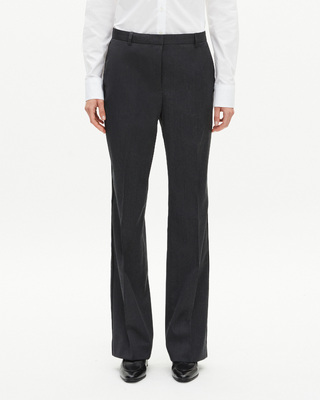 Dark gray wool straight pants