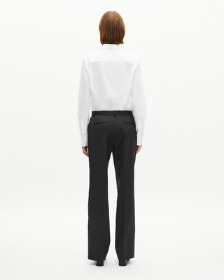 Dark gray wool straight pants