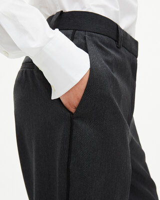 Dark gray wool straight pants