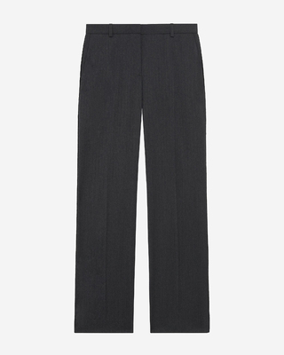 Dark gray wool straight pants