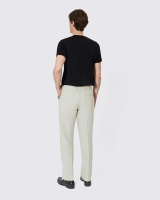 Beige linen suit pants