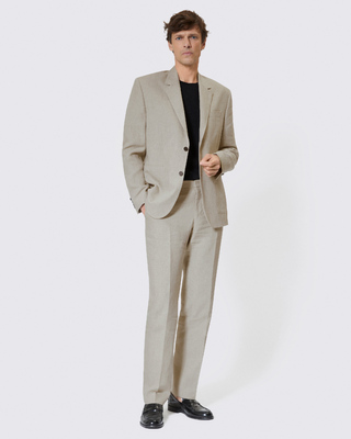 Beige linen suit jacket