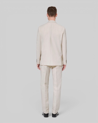 Beige cotton linen suit jacket