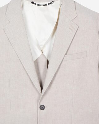 Beige cotton linen suit jacket
