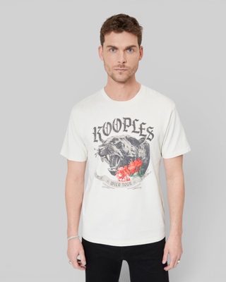 T-shirt with beige Panther screen print