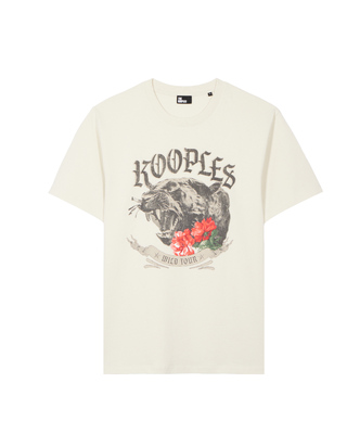 T-shirt with beige Panther screen print