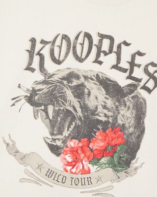 T-shirt with beige Panther screen print