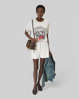 T-shirt with ecru screen print