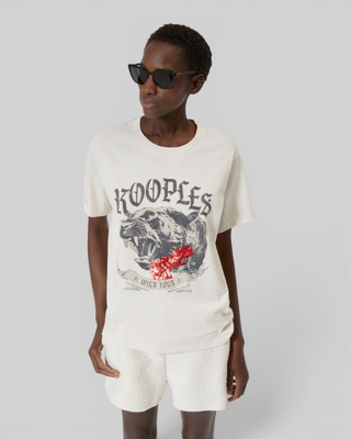 T-shirt with ecru screen print
