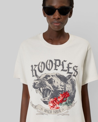 T-shirt with ecru screen print