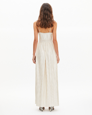 Off-white pleated maxi dress