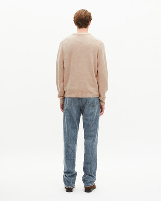 Beige cashmere V-neck sweater