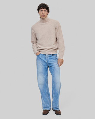 Beige cashmere turtleneck sweater