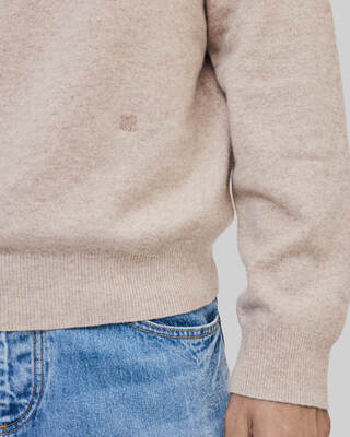 Beige cashmere turtleneck sweater