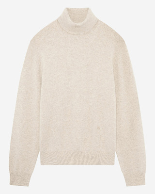 Beige cashmere turtleneck sweater