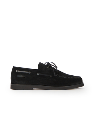 Black suede loafers
