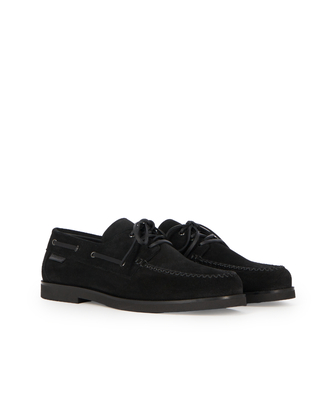 Black suede loafers