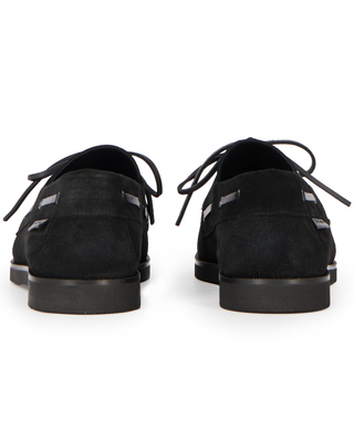 Black suede loafers