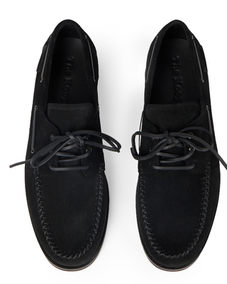 Black suede loafers
