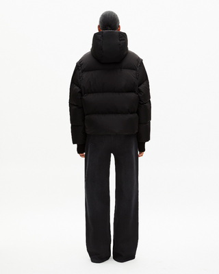 Black down jacket with removable sleeves