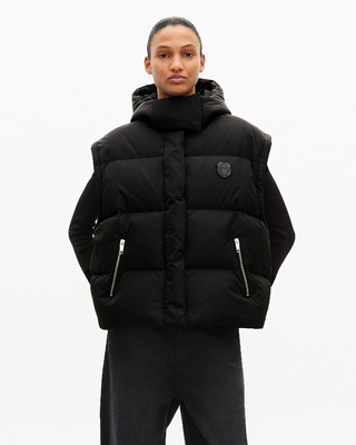 Black down jacket with removable sleeves