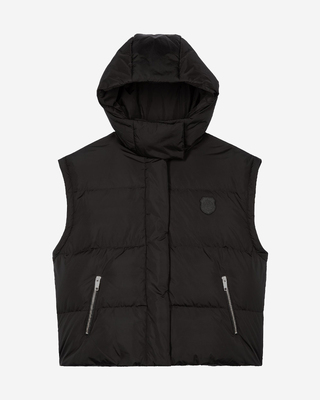 Black down jacket with removable sleeves