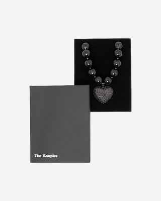 Black pearl heart pendant necklace